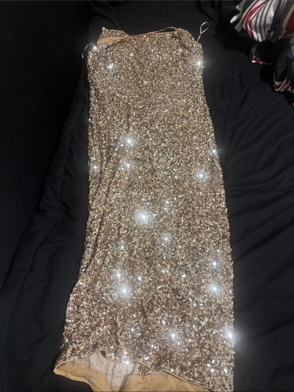 Fashion Nova Gold Sequin Maxi Dress - Picture 1 of 1